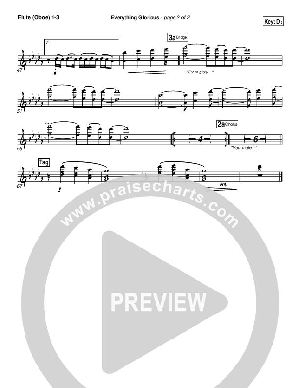 Everything Glorious Flute/Oboe 1/2/3 (David Crowder / Passion)