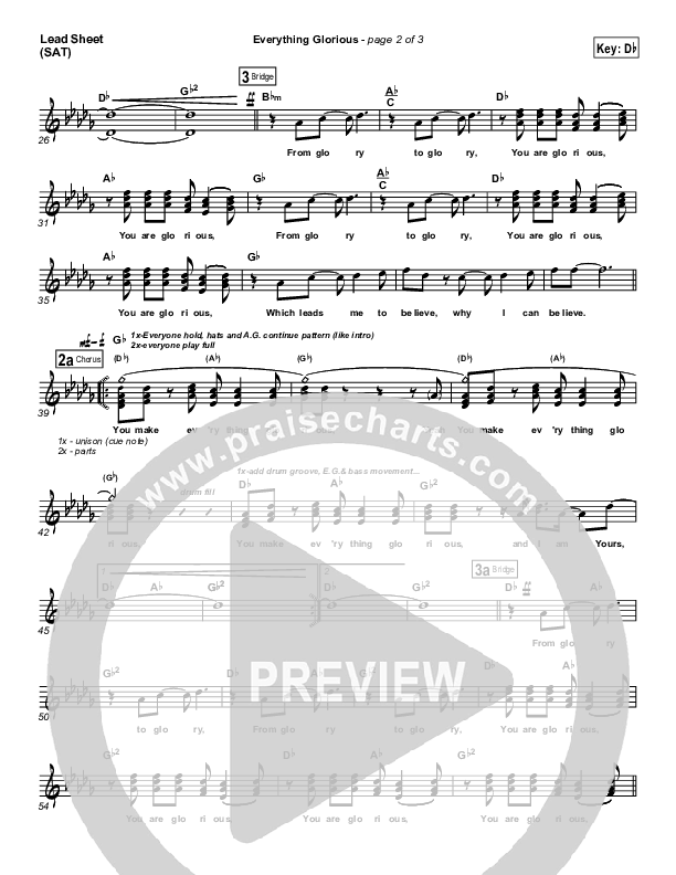 Everything Glorious Lead Sheet (SAT) (David Crowder / Passion)