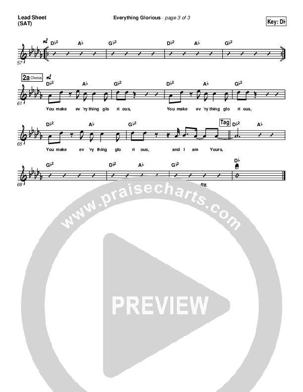 Everything Glorious Lead Sheet (SAT) (David Crowder / Passion)
