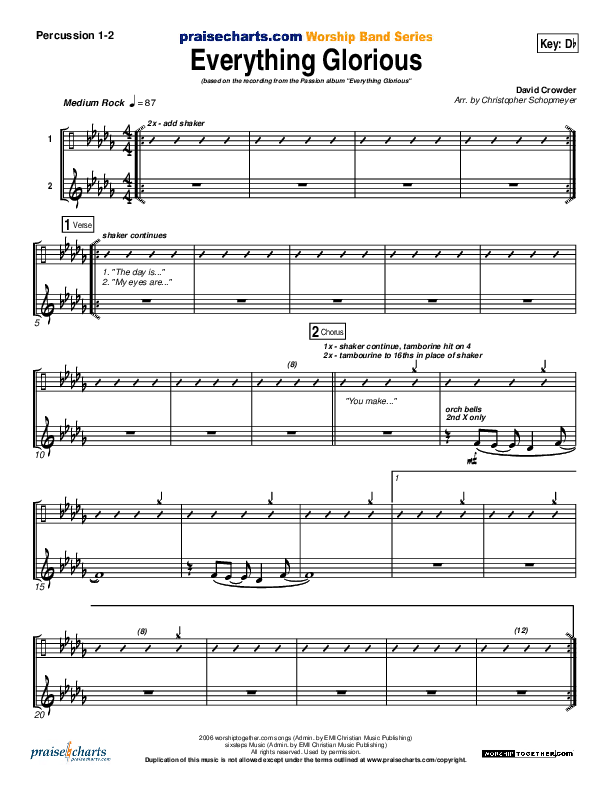 Everything Glorious Percussion 1/2 (David Crowder / Passion)