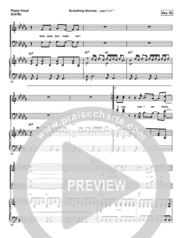 Everything Glorious Piano/Vocal (SATB) (David Crowder / Passion)