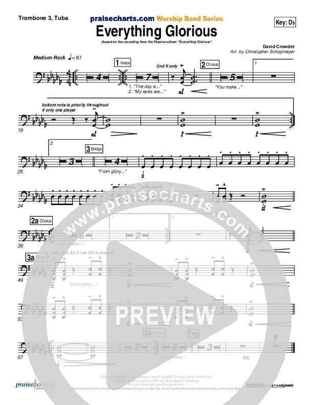 Everything Glorious Trombone 3/Tuba (David Crowder / Passion)