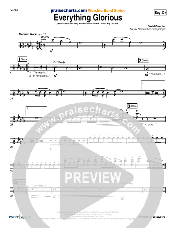 Everything Glorious Viola (David Crowder / Passion)