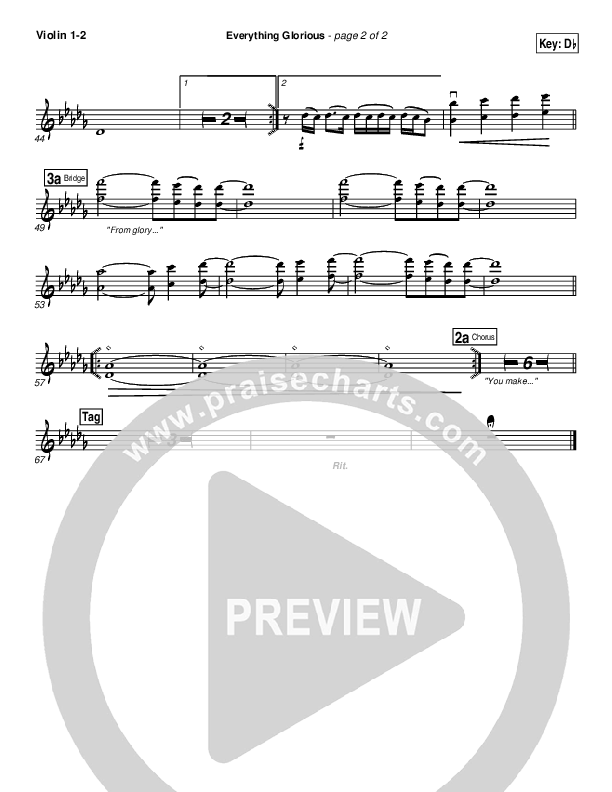 Everything Glorious Violin 1/2 (David Crowder / Passion)