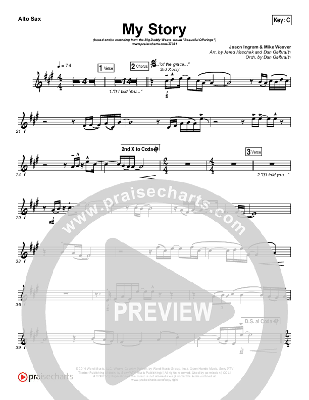 My Story Alto Sax (Big Daddy Weave)