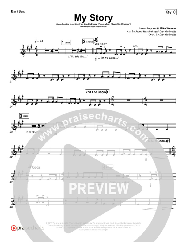 My Story Bari Sax (Big Daddy Weave)