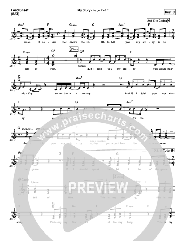 My Story Lead Sheet (SAT) (Big Daddy Weave)