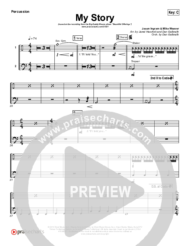 My Story Percussion (Big Daddy Weave)