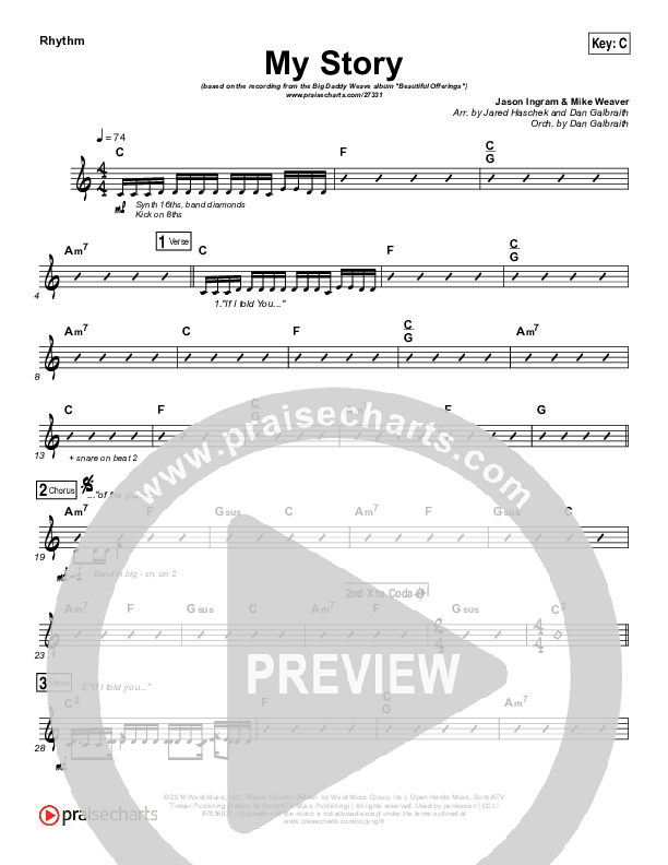 My Story Rhythm Chart (Big Daddy Weave)