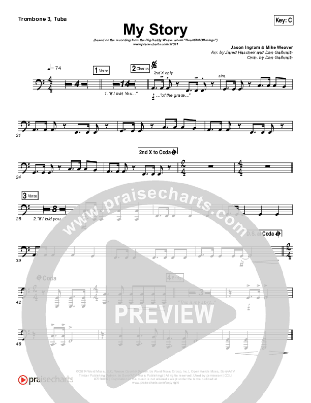 My Story Trombone 3/Tuba (Big Daddy Weave)