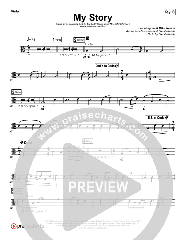 My Story Viola (Big Daddy Weave)