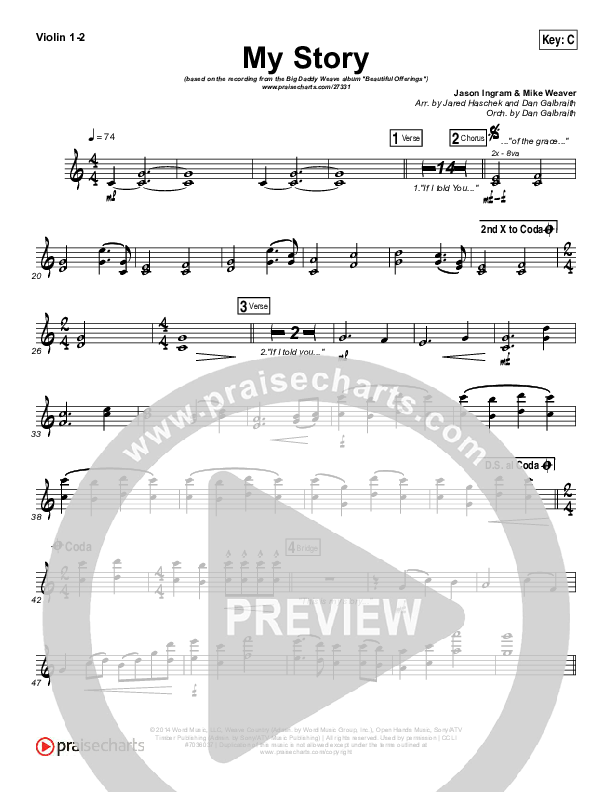 My Story Violin 1/2 (Big Daddy Weave)