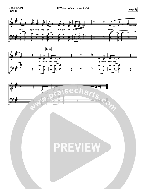 If We're Honest Choir Vocals (SATB) (Francesca Battistelli)