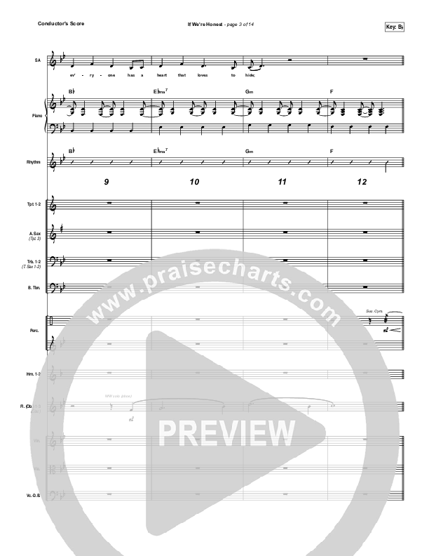 If We're Honest Conductor's Score (Francesca Battistelli)