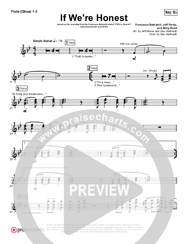 If We're Honest Wind Pack (Francesca Battistelli)