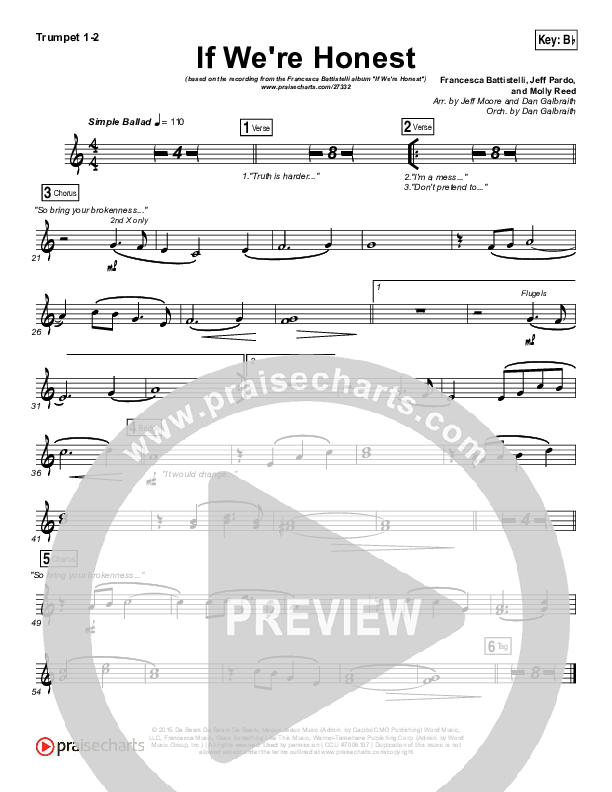 If We're Honest Brass Pack (Francesca Battistelli)