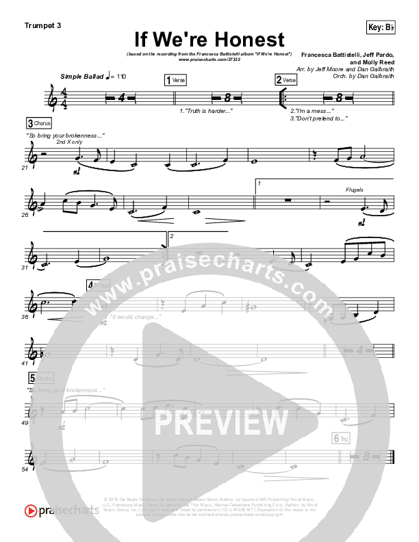 If We're Honest Trumpet 3 (Francesca Battistelli)