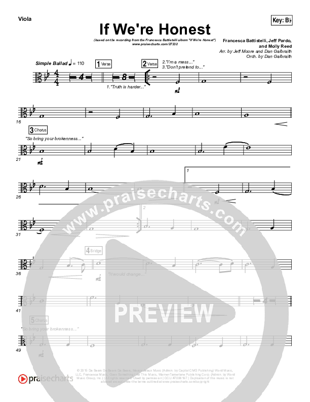 If We're Honest Viola (Francesca Battistelli)