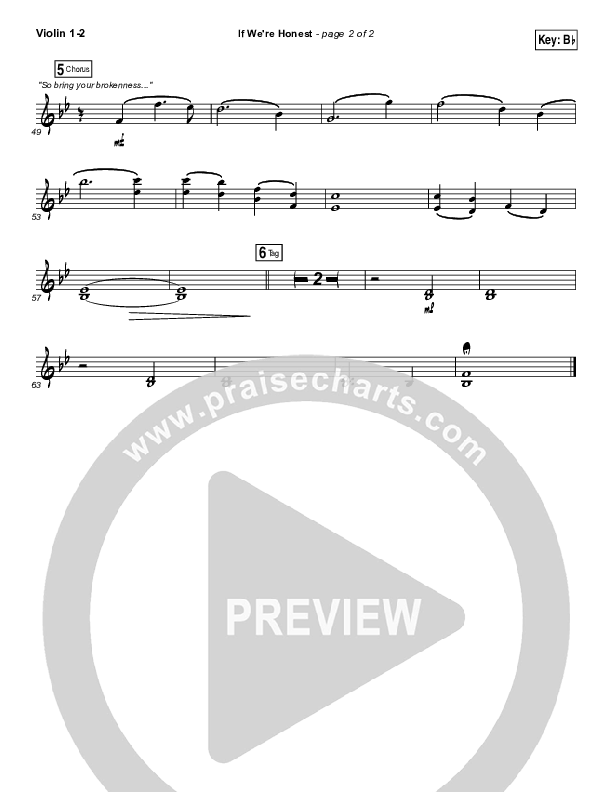 If We're Honest Violin 1/2 (Francesca Battistelli)