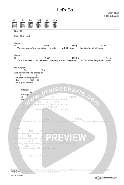 Let's Go Chord Chart (Planetshakers)