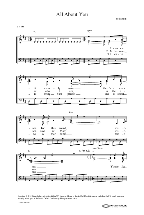 All About You Piano/Vocal & Lead (Planetshakers)