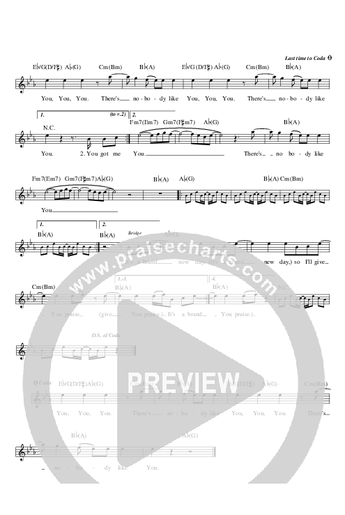 Nobody Like You Lead Sheet (Planetshakers)