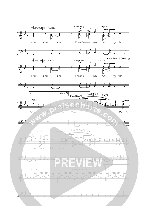 Nobody Like You Piano/Vocal (Planetshakers)