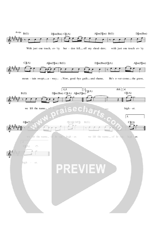 Just One Touch Lead Sheet (Planetshakers)