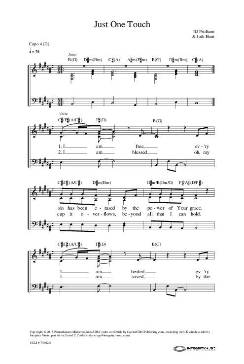 Just One Touch Lead & Piano (Planetshakers)