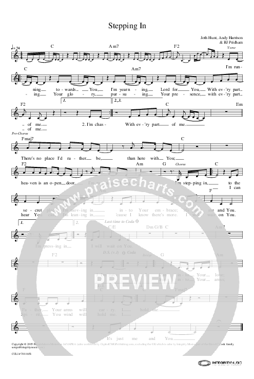 Stepping In Lead Sheet (Planetshakers)