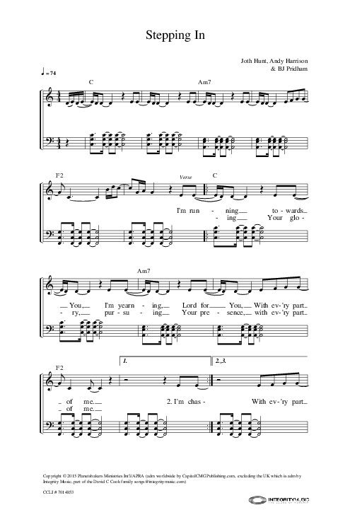 Stepping In Lead Sheet (SAT) (Planetshakers)