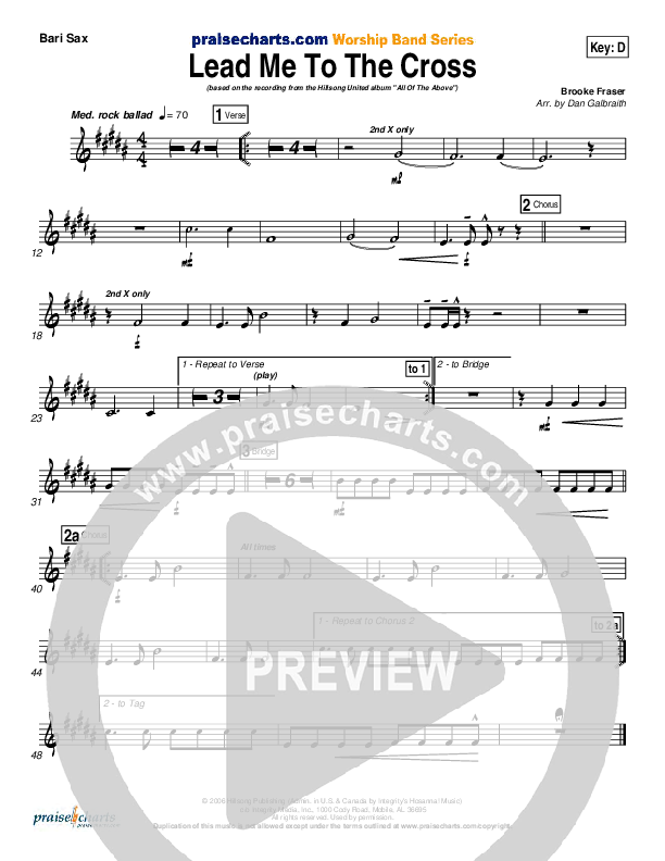 Lead Me To The Cross Bari Sax (Hillsong UNITED)