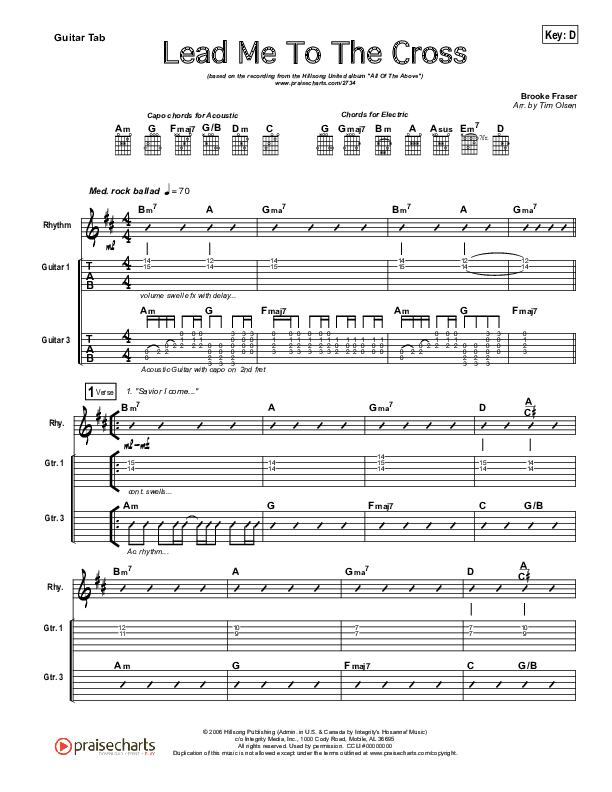 Guitar Chords For Lead Me To The Cross