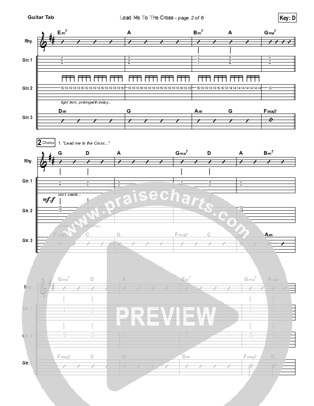 Lead Me To The Cross Guitar Tab (Hillsong UNITED)