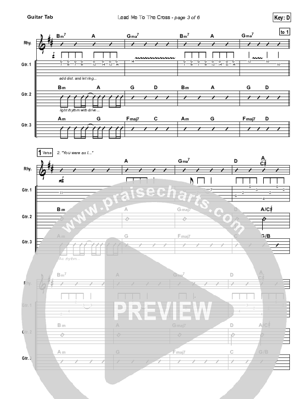 Lead Me To The Cross Guitar Tab (Hillsong UNITED)