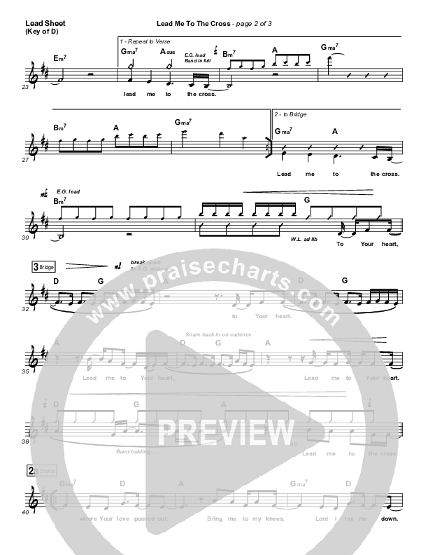 Lead Me To The Cross Lead Sheet (Melody) (Hillsong UNITED)