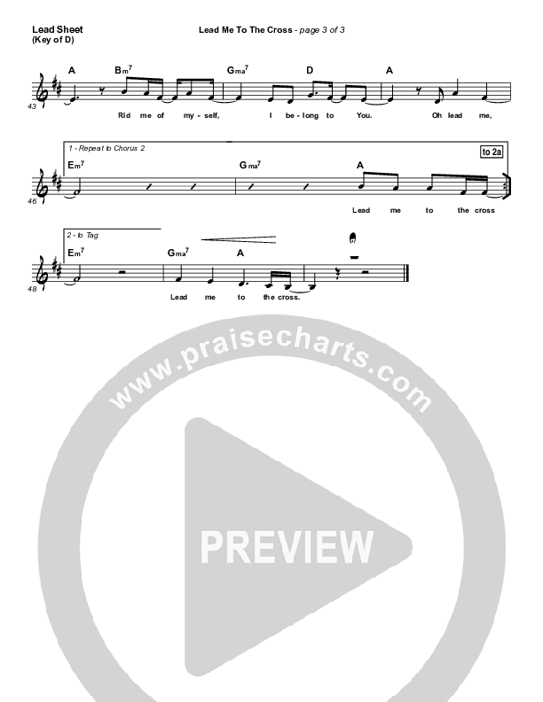 Lead Me To The Cross Lead Sheet (Melody) (Hillsong UNITED)