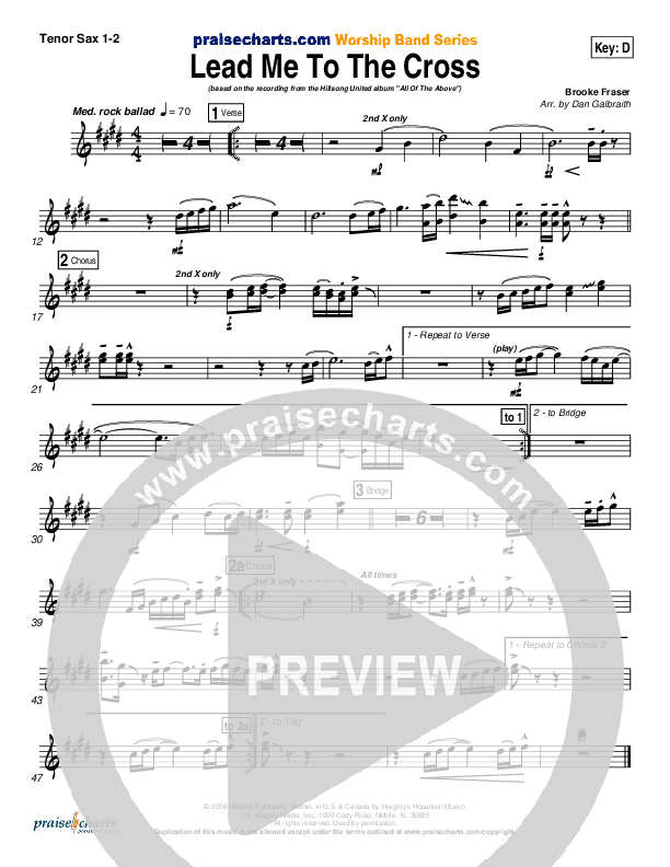 Lead Me To The Cross Tenor Sax 1,2 (Hillsong UNITED)