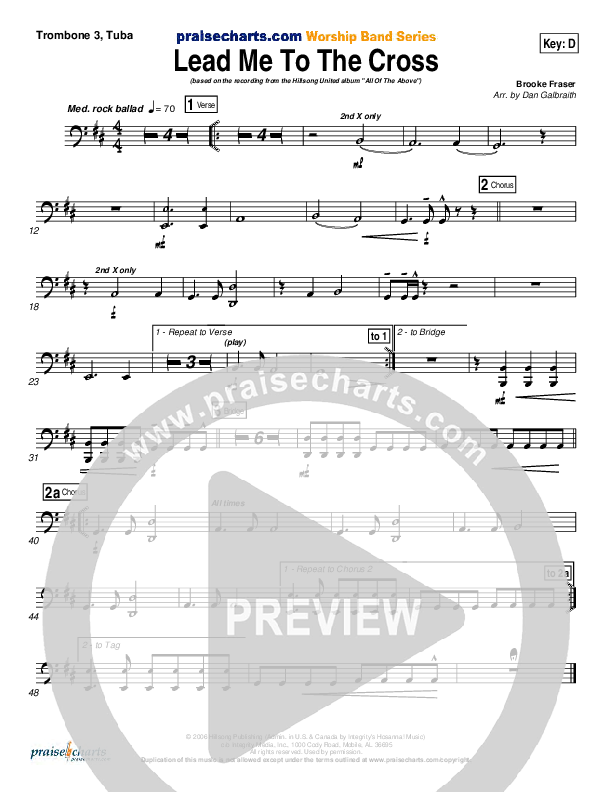 Lead Me To The Cross Trombone 3/Tuba (Hillsong UNITED)