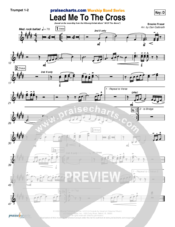 Lead Me To The Cross Trumpet 1,2 (Hillsong UNITED)