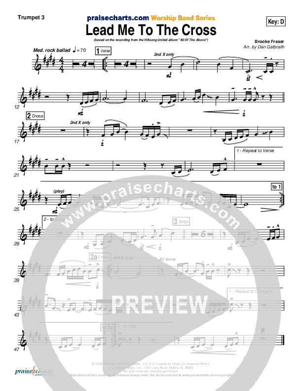 Lead Me To The Cross Trumpet 1,2 (Hillsong UNITED)