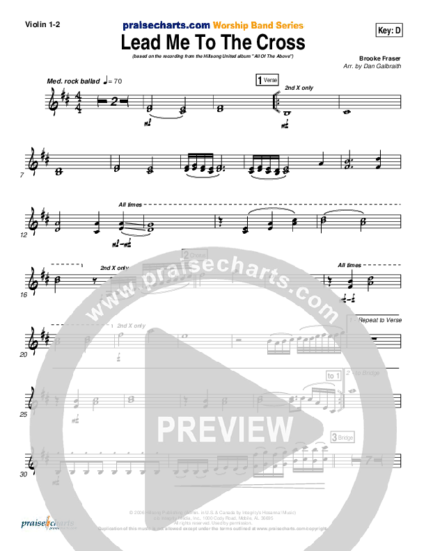 Lead Me To The Cross Violin 1,2 (Hillsong UNITED)