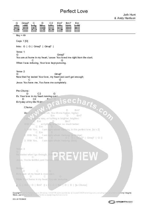 Perfect Love Chords & Lyrics (Planetshakers)