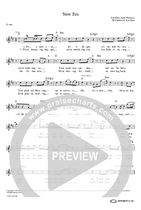 New Era Lead Sheet (Planetshakers)