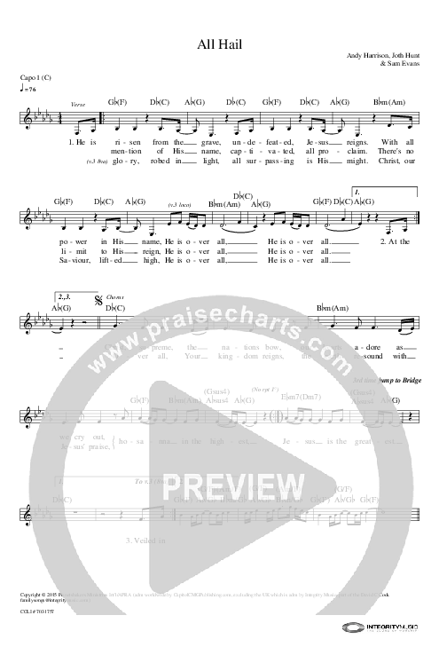 All Hail Lead Sheet (Planetshakers)