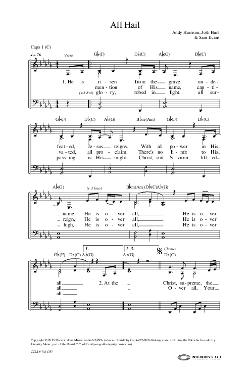 All Hail Lead & Piano (Planetshakers)