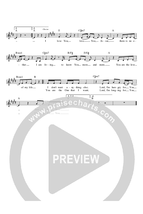 Love Of My Life Lead Sheet (Planetshakers)