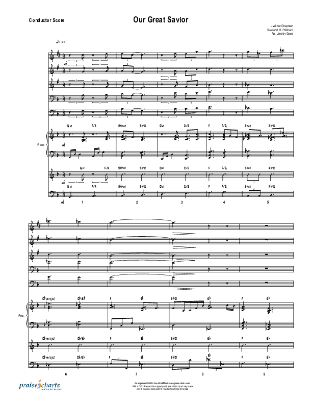 Our Great Savior (Instrumental) Conductor's Score (Good Jazz Series)
