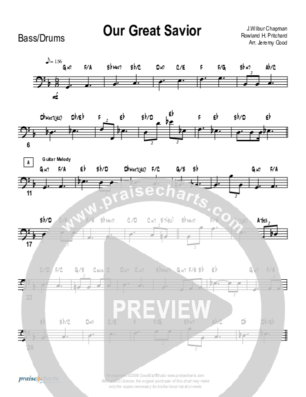 Our Great Savior (Instrumental) Drum Set (Good Jazz Series)