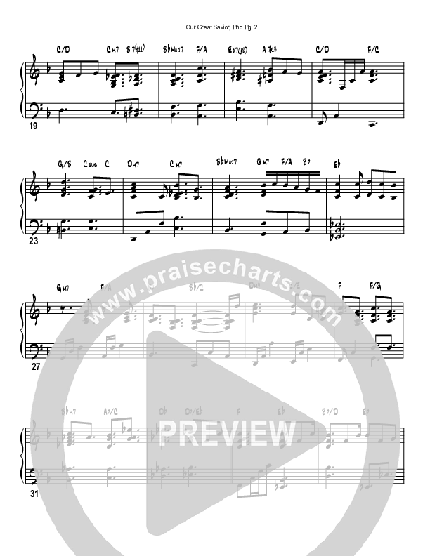 Our Great Savior (Instrumental) Piano Sheet (Good Jazz Series)